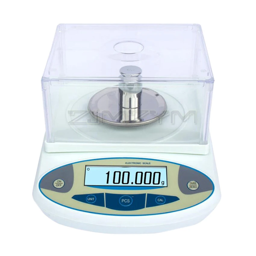 500g X 0.001g Electronic Balance Scale with Windshield High Precision Lab Solid Analytical Digital Precision Balance Scale