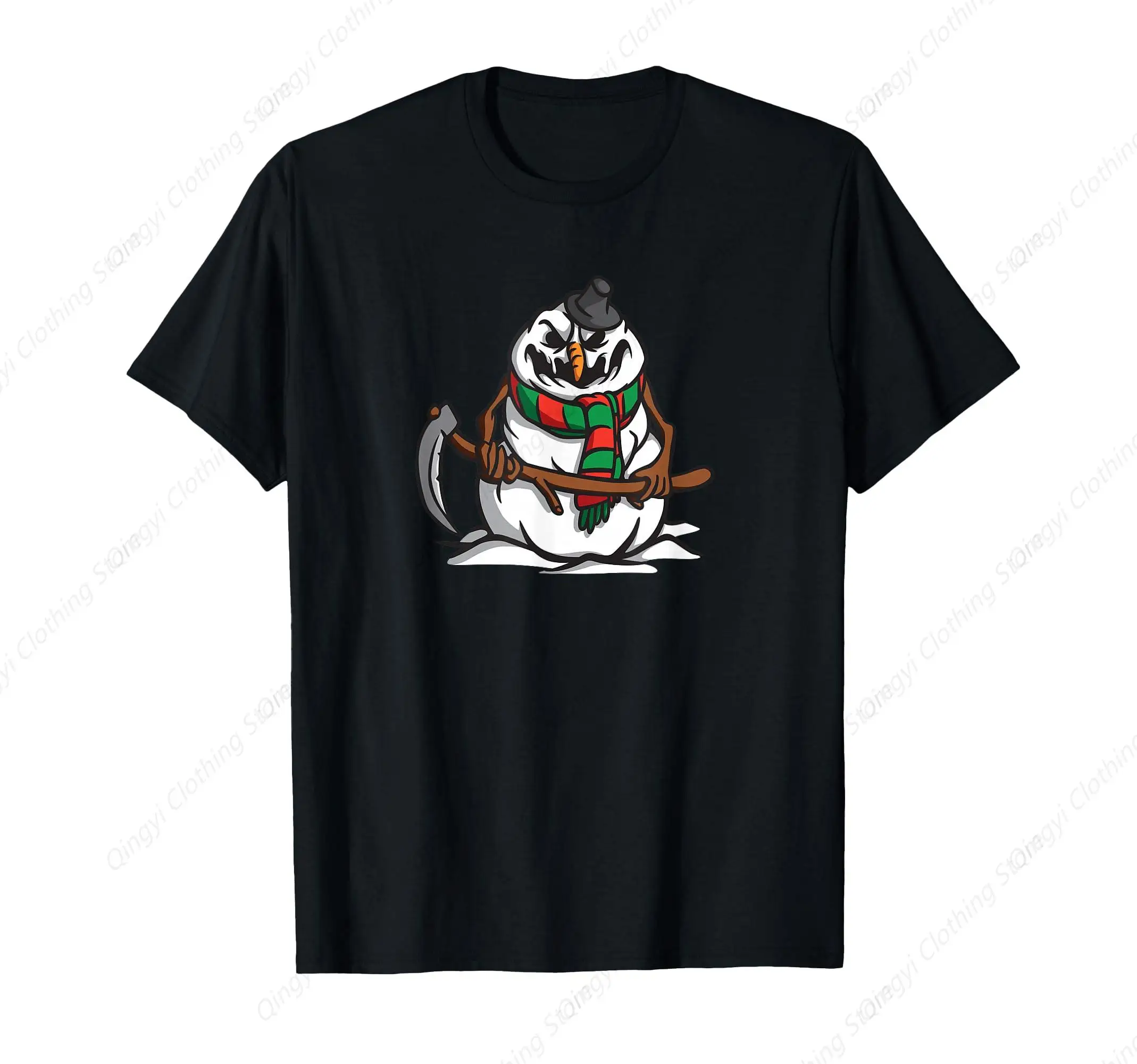 

Evil Snowman Grinning Grim Reaper Halloween Winter T-Shirt