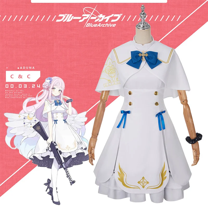 

The Blue Archive Cos Misono Mika Cosplay Cute White dress battle uniform customize Halloween Female Costume A