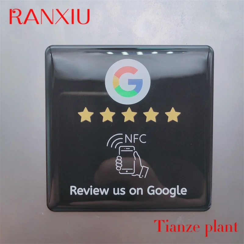 Custom Google Review Card NFC NTAG213 215 216 Epoxy/PVC Sticker Window Label/Table Tag for Yelp Tripadvisor restaurant/hotel/tak