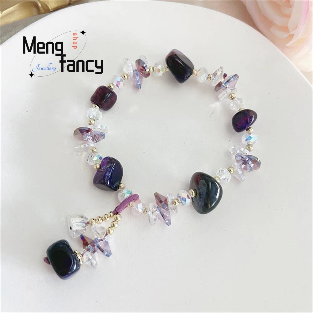 

Super Flash Crystal Bracelet Female Mori little Fairy Flow Su Holiday Wind Agate Amethyst Beaded Exquisite Jewelry Holiday Gifts