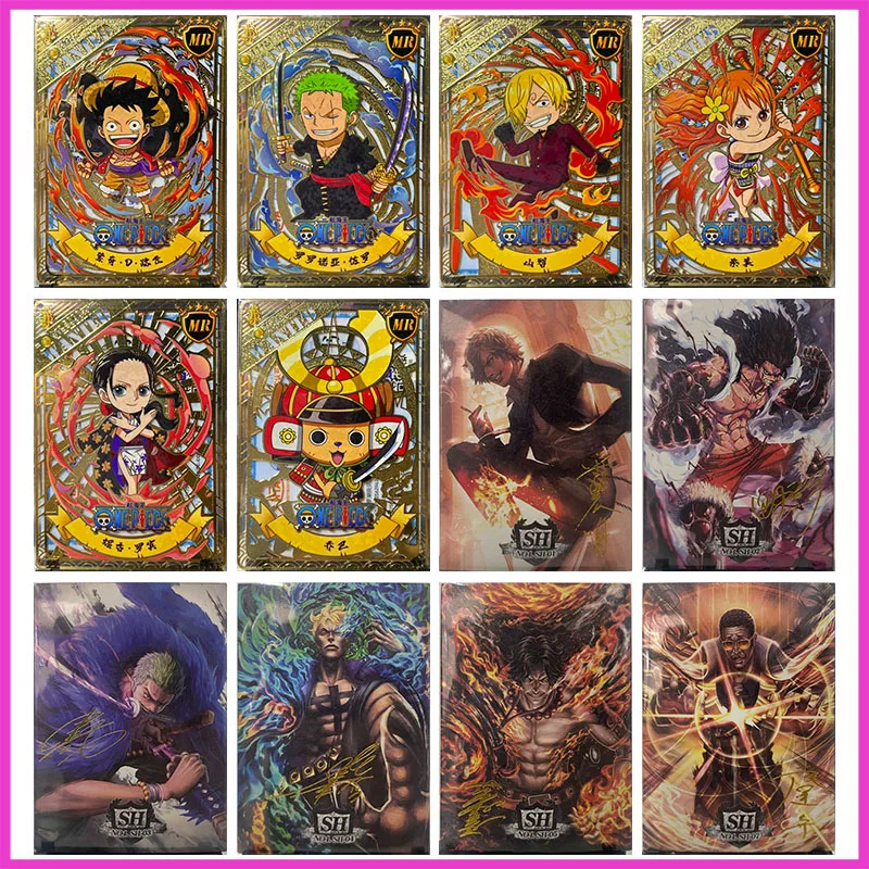 Anime ONE PIECE Rare Limited SH Refraction Foil Sanji Luffy Zoro Edward Newgate Toys for boys Collectible Cards Birthday Present