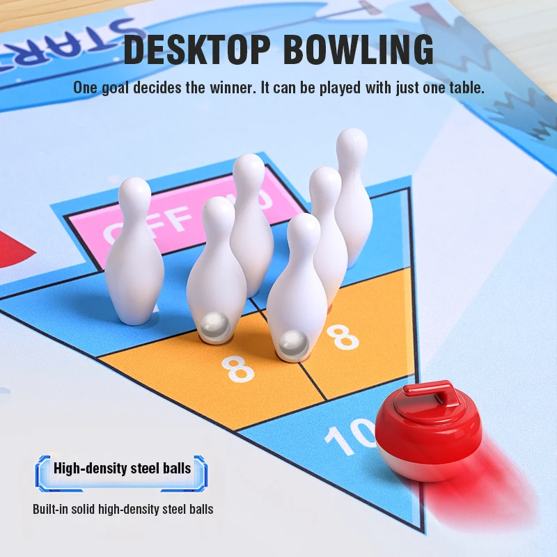 Giochi da tavolo per curling da tavolo per la famiglia Gioco interattivo per curling da bowling da tavolo Shuffleboard Gioco per lo sviluppo Giocattolo educativo