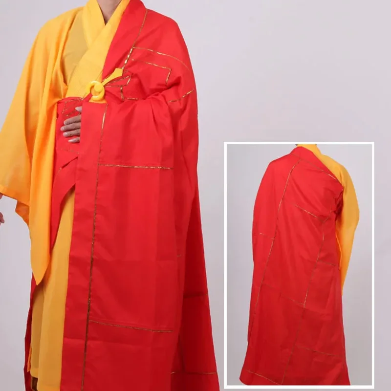 Red Color Adults Buddhist Monk Meditation Clothing Robes Monks Confession Long Gown Haiqing Monk Clothes Cloak