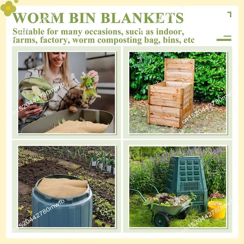 LDHL 2 Ft X 2Ft Worm Blanket Worm Farm Kit Worm Bin Blanket Worms For Composting Fits Many Worm Bin Bag For Keeping Worms Durabl