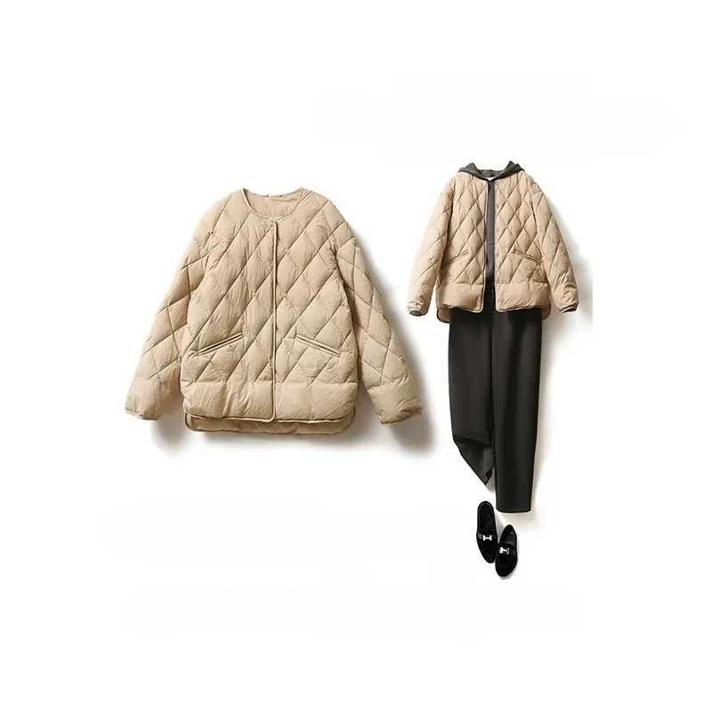 ملابس خارجية شتوية مريحة من نسيج النايلون، سترة نسائية قصيرة وخفيفة الوزن وعصرية #5