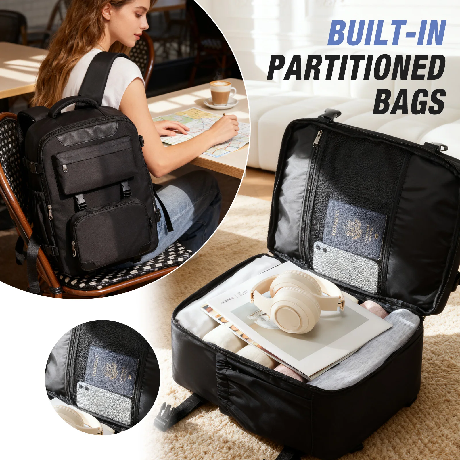 Wizzair المقصورة الأمتعة 40x30x20 اليد الأمتعة حقيبة السفر Ryanair حمل على الرجال النساء 15.6 بوصة حقائب الكمبيوتر المحمول جلب حقيبة صغيرة #3