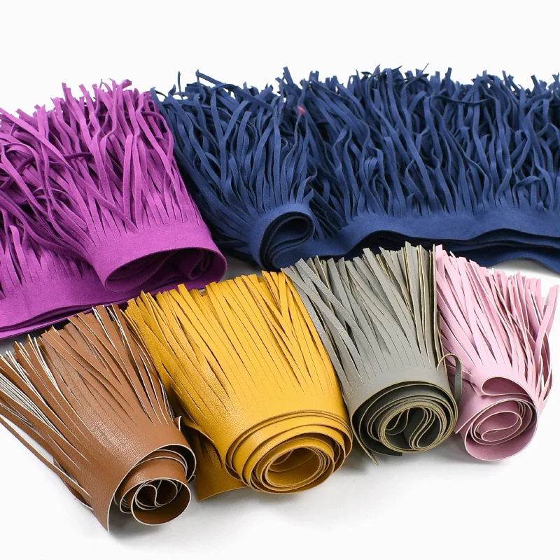 

1M 10/15/20/25/30cm Fringe Ribbon Leather Suede Tassel Lace for Dresses Decoration Handbag Luggage Trimming Sewing Accessories