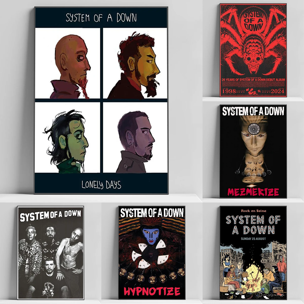 

Heavy Metal Band System of A Down Posters Wall Decoration Poster Anime Interior Paintings Decorative Picture Room Decorations