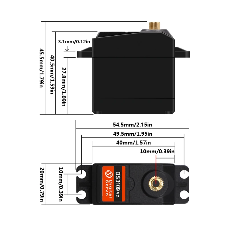 1X ฟรีจัดส่งโรงงานแรงบิดสูง Servo 15Kg DS3115 DS3120 DS3109 Servo เกียร์โลหะ Servo สำหรับ Rc Car เรือเครื่องบิน