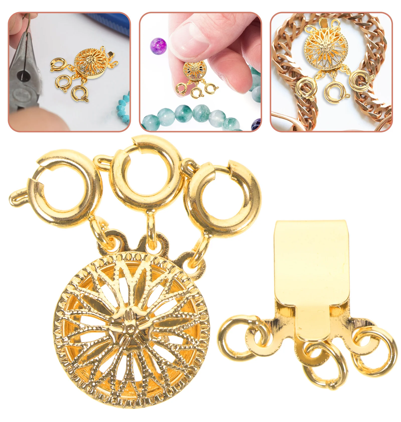 Sunflower Necklace Detangler Clasp Stylish Copper Layering Hook for Multiple Necklaces Jewelry DIY Accessory Necklace Detangler