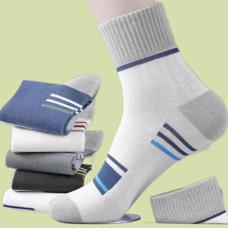 

6/12 Pairs 2024 New Men's Breathable Casual Sports Socks FootBall Basketball Athletic Cotton Socks Men Women Mid-tube Socks