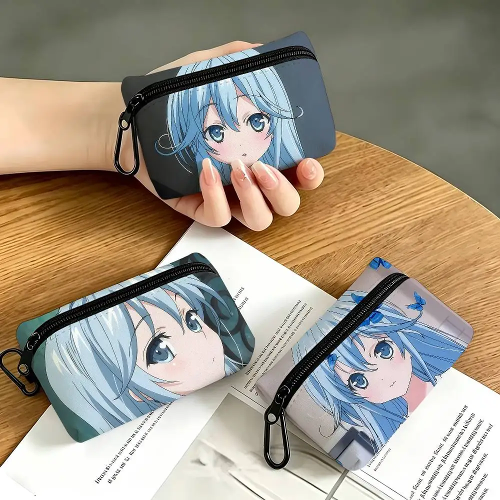 1pc Ground Control To Psychoelectric Girl Coin Purse With Carabiner Hook Portable Key Card Wallet Small Zipper Storage Pouch