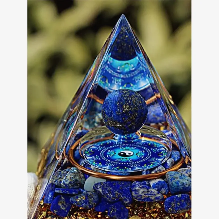 Crystal gravel pyramid home resin Epoxy desktop ornament