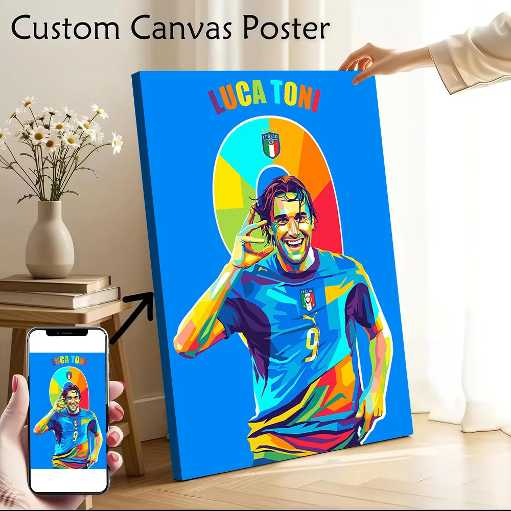 Luca Toni Pop Art Portrait Poster Canvas Wall Art Personalized Print Modern Painting Perfect Gift for Decor Room Wand Deko Mural