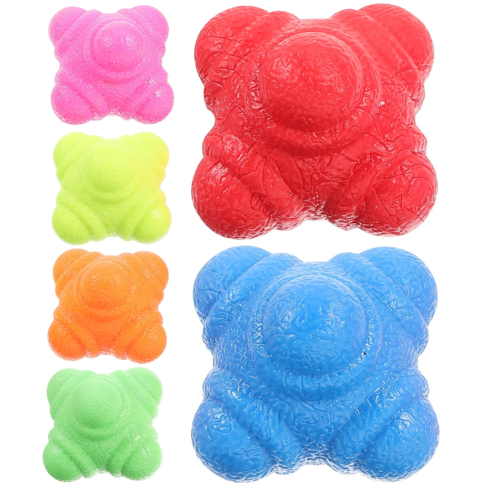 6 قطعة كرات رد الفعل معدات التدريب سداسية لتنسيق اليد والعين كرة لياقة بدنية رياضية داخلية للبالغين البيسبول