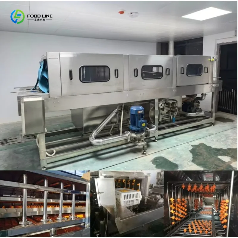 Automatic SUS304 Plastic Box Cleaning Machine High Pressure Industrial Poultry Chicken Coop Basket Washer