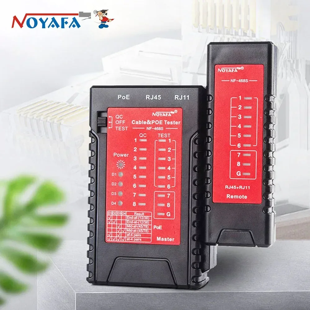 NOYAFA NF-468S Tester kabli sieciowych RJ11 RJ45 Detektor przewodów Cat5 Cat6 Detektory ciągłości kabli / przewodów Tester punktu usterek