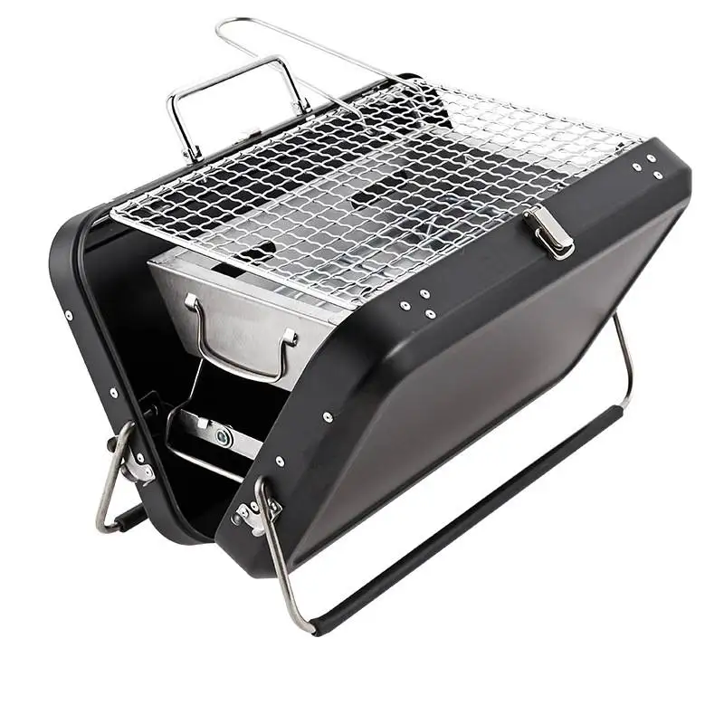 

Folding Suitcase Outdoor Portable Stainless Steel BBQ Smoker Burner Oven Charcoal Kitchen Camping Barbecue Cooking Grill