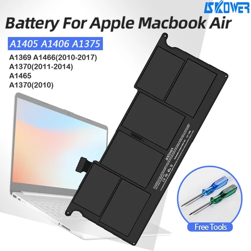 Imagen 2 del producto SKOWER batería de ordenador portátil de alto rendimiento A1375 A1406 A1405 A1377 para Apple Macbook Air 11 13 pulgadas A1466 A1370 A1369 A1465
