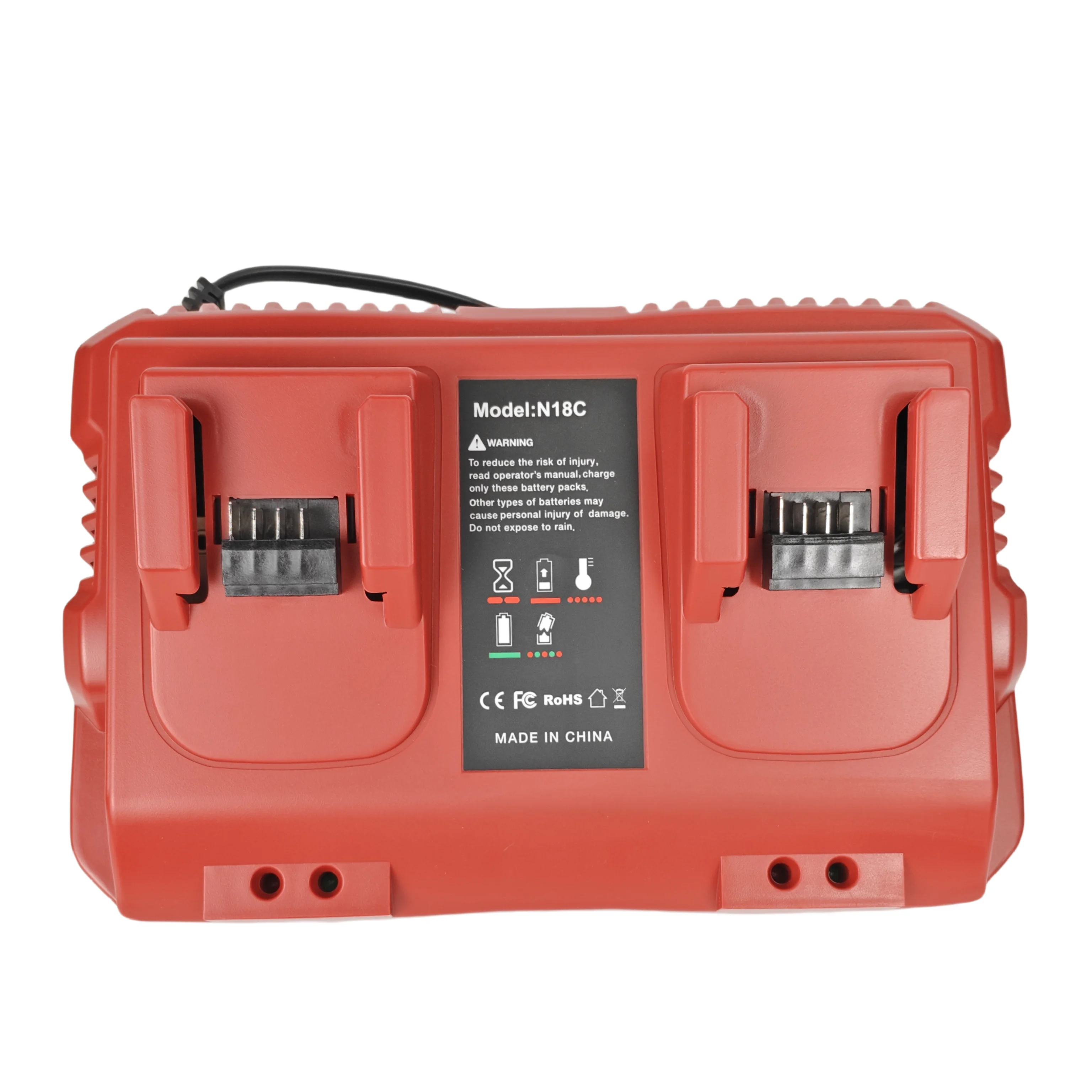 

Victpower For Milwaukee N18C 18V 1pcs Dual Port Fast Charger LED Indicator Compatible with Milwaukee M18 Lithium batteries pack