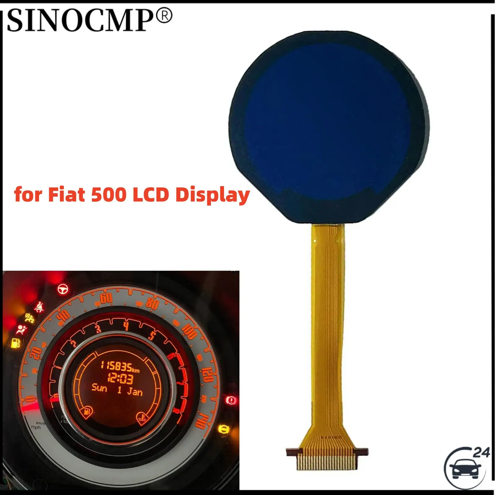 

Car Dashboard LCD Display COG-VLIT1229B-01 C for Fiat 500 Instrument Cluster LCD Screen Instrument Panel LCD Display Car Parts