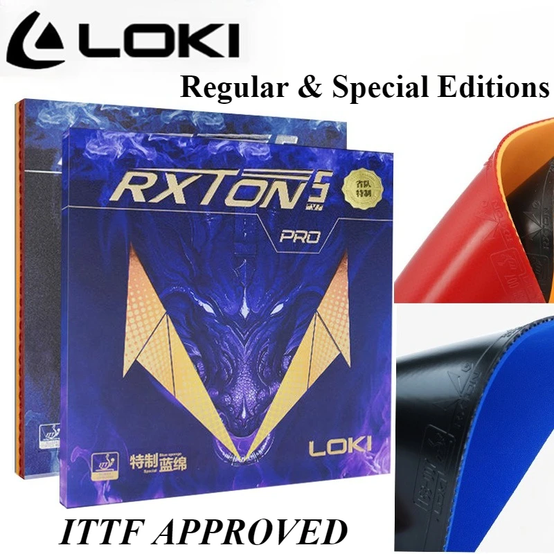 

LOKI RXTON 5 PRO резиновые шипы для настольного тенниса с синей высоконочественной растягивающейся губкой, липкая резина для пинг-понга, одобренная ITTF