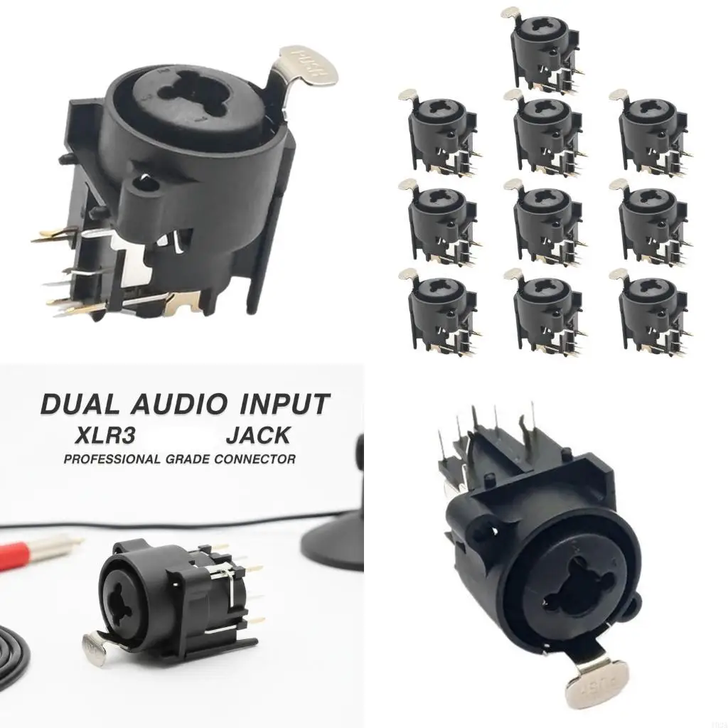 193A 1/5/10Pcs 3 Conductor Studio Connector Panel Mount Chassis Connector Secure Locking Mechanism For Home Theater