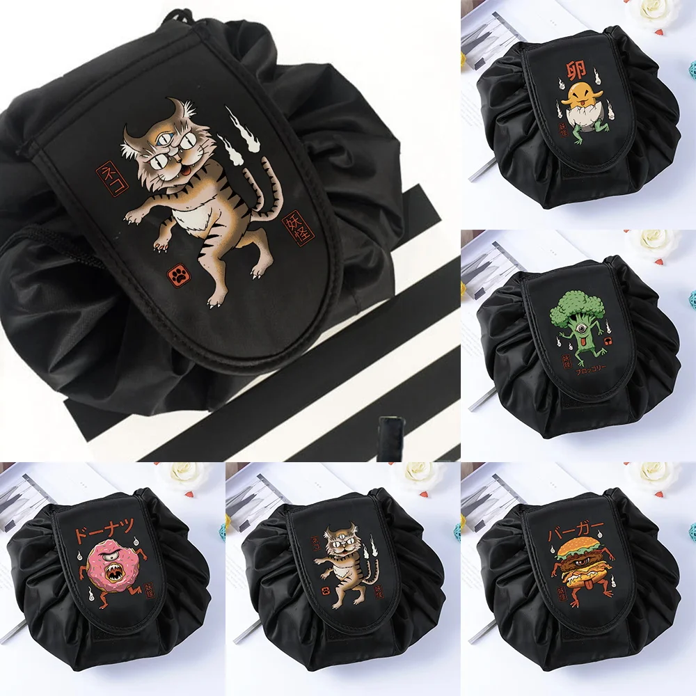 

Женская косметичка на завязках с принтом в виде милого монстра, дорожная косметичка 2022, вместительный косметический набор