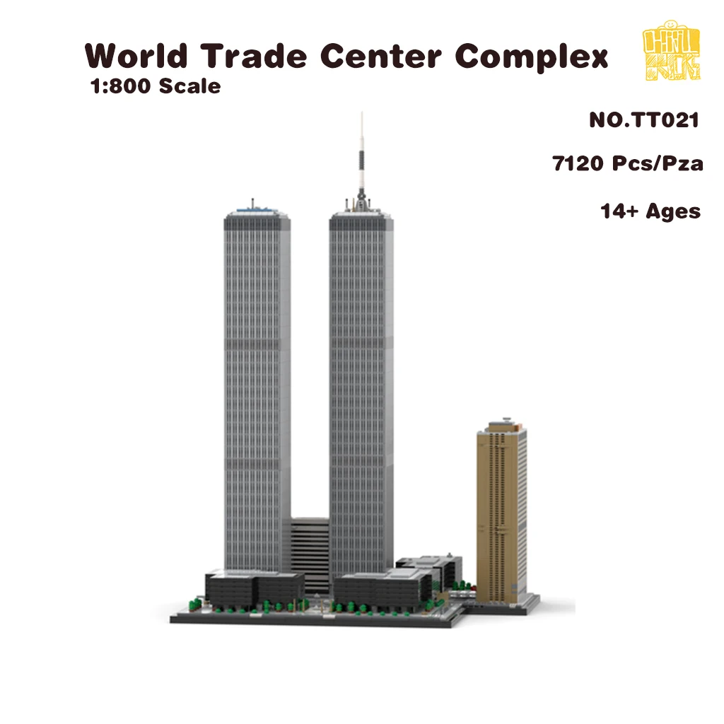 

MOC TT021 World Trade Center Complex 1:800 Scale Model With PDF Drawings Building Blocks Bricks DIY Toys Birthday Christmas Gift