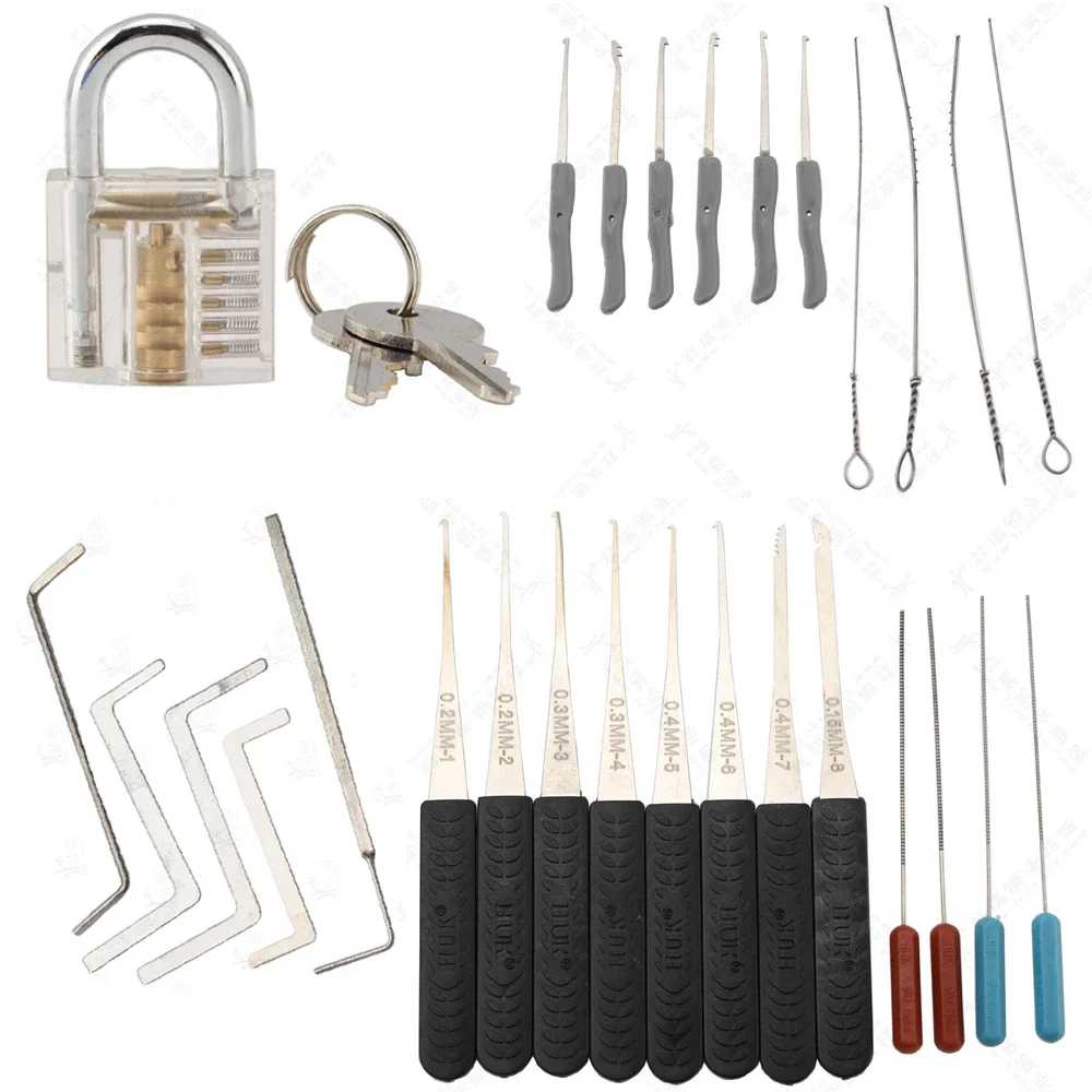 4 in 1 Lock Pick Set Broken Key Remove Auto Locksmith Tools Key Extractor Lock Picks Hand Tools