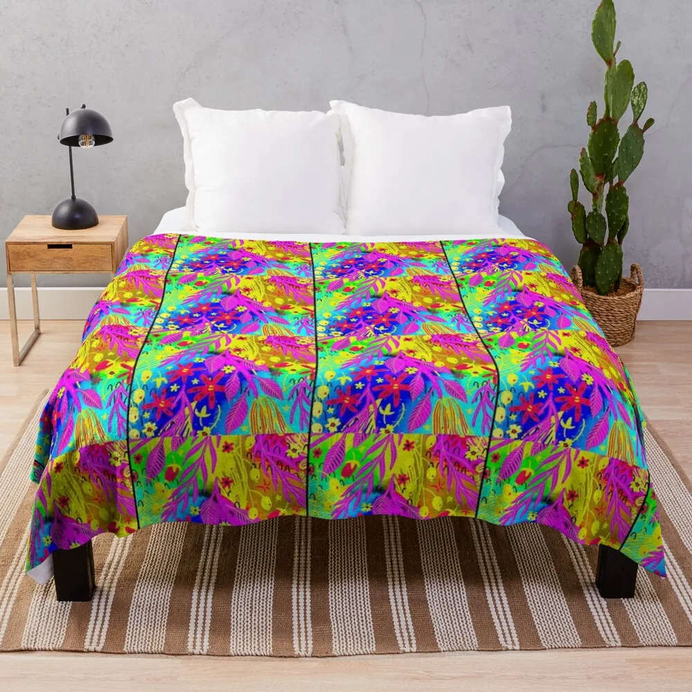 

Copy of Flowery Random Pretty Pattern (Yellow, Purple,Blue) Throw Blanket Nap Extra Large Throw Soft Plush Plaid Blankets