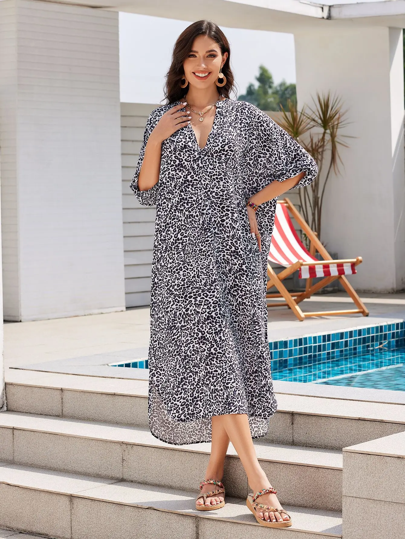 Women Swimsuit Coverup Shirt Dress Button Down Bathing Suit Cover Up Beachwear