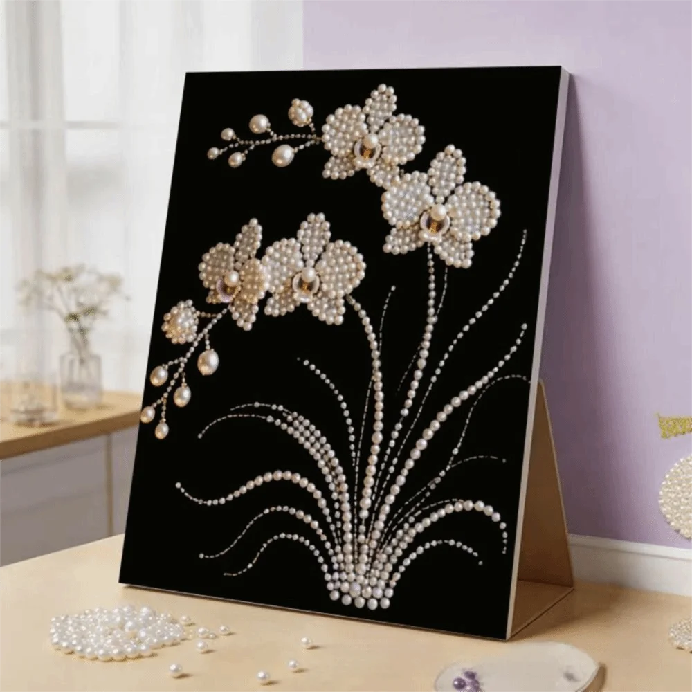 20*30CM Flower Pearl Diamond Art Kits Density Board Oil Canvas 3D Plastic Painting Kit Arts Craft Art Pearl Gem Painting Picture