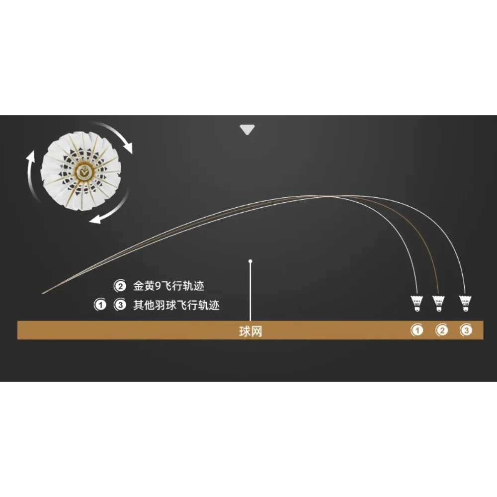 1 أنبوب الذهب 9 GD9 عالية المستوى الريشة الريشة ريشة الريشة كرات للبطولة #5