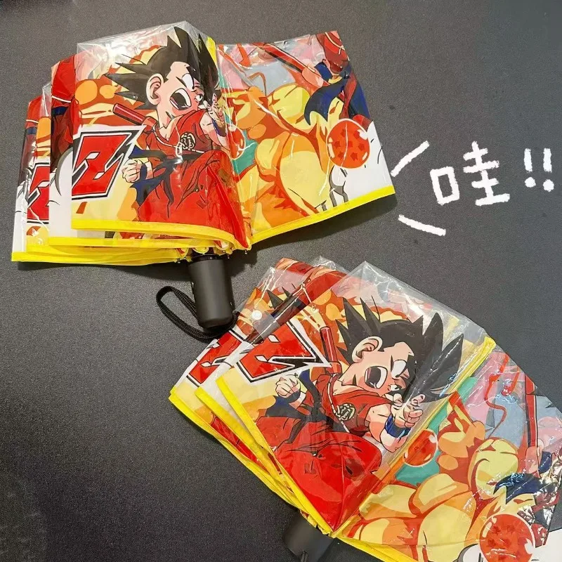 

Новый прозрачный складной зонт Dragon Ball, полностью автоматический, милый, креативный, тройного сложения, утолщенный, для студентов
