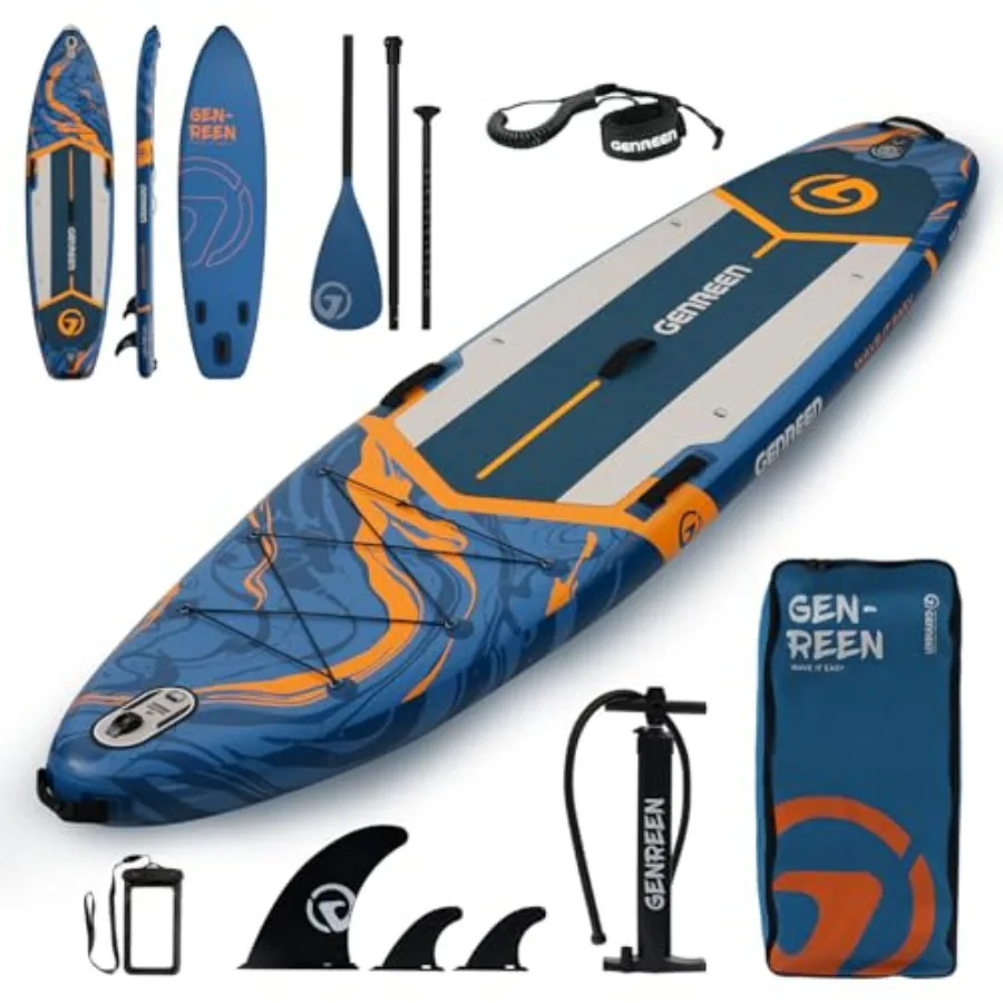 

Paddle Board Stand up Paddle Board for fishing, family pets, extra large 11'33/34, dual-layer PVC, navy blue, 450LBS capacity,