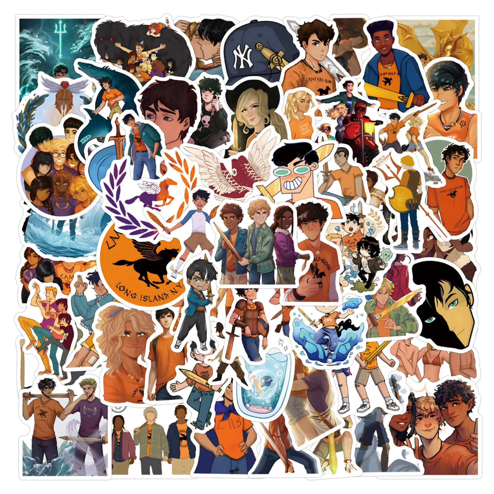 10/60/120PCS  Percy Jackson Sticker Cartoon Graffiti Decorative Skateboard Scrapbook Laptop Phone Case Guitar Waterproof Decal