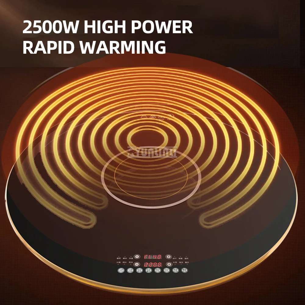 80cm Round Food Warming Plate Smart Induction Cooker Multi-function Dishes Warming Turntable