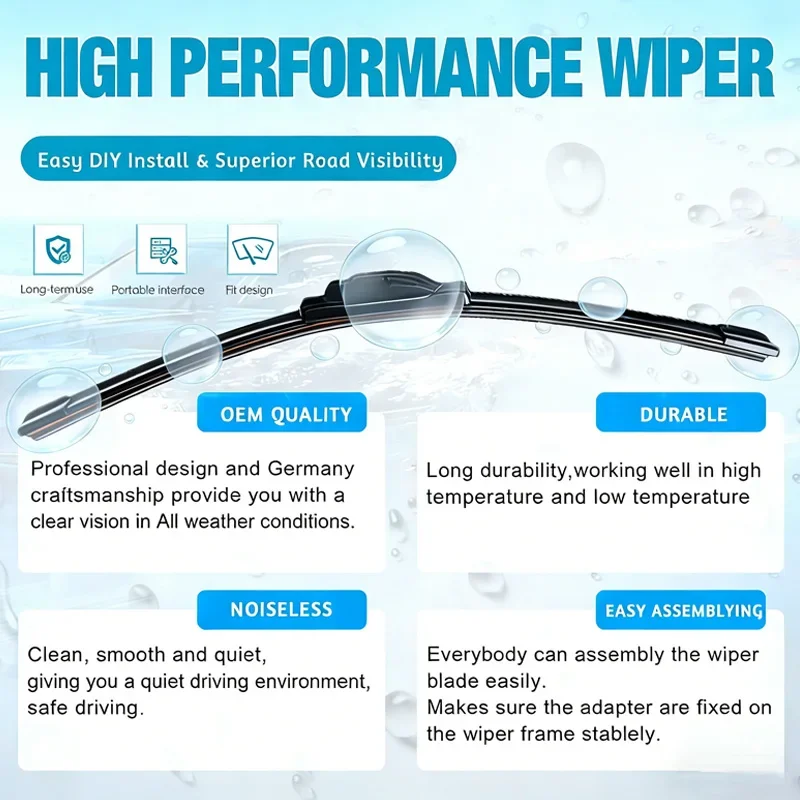 For Lexus NX200 NX200t NX300H NX350 NX250 NX450H 2015-2023 Front Windshield Wiper Blades 2pcs Accessories Windscreen Window view 4