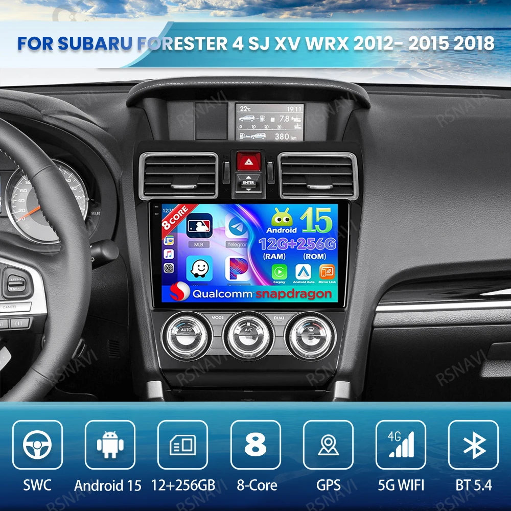 

Android 15 Car Radio For Subaru Forester 4 SJ XV WRX 2012- 2015 2018 BT DSP Navigation Wireless Carplay Auto Autoradio DVD GPS