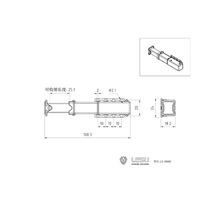 1/14 Elektryczny wspornik nóżka LS-A0006 Półprzyczepa Podnośnik Przyczepy Metalowa Noga Końskie Nogi Model RC LESU