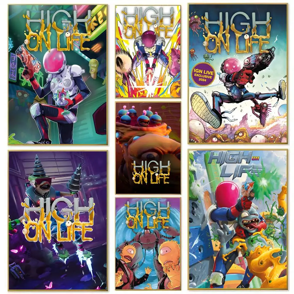 High On L-Life Game Poster High-definition Art Sticker Self Adhesive Waterproof Home Decoration For Living Room