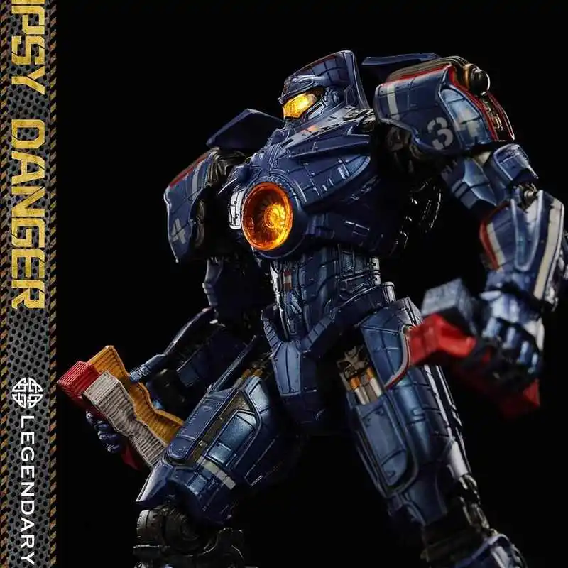 Original In Stock Ling Jihun Original Pacific Rim Gipsy Danger 8-Inch 20cm Led Light Emitting Action Figures Toy  Collection Gif