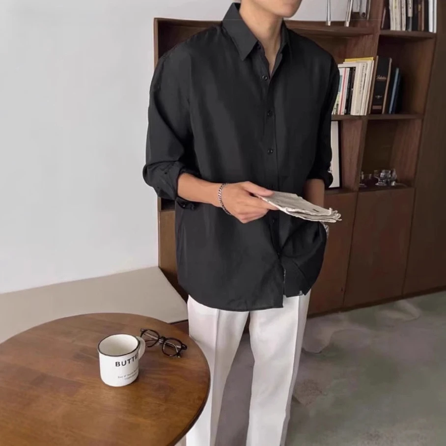 Vintage Men's Cotton and Linen Shirt, Long-sleeved Lapel Shirt, New Autumn Style, Casual Slim-fitting Men's Cardigan