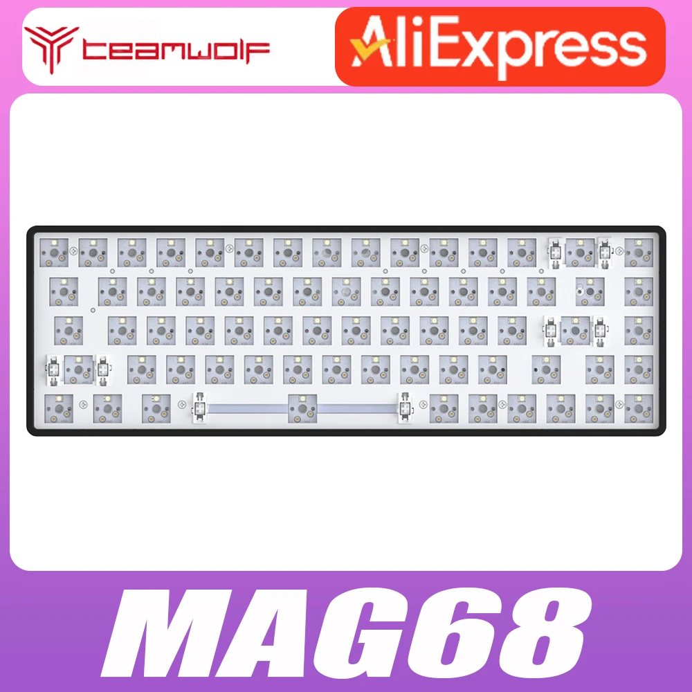 

Teamwolf MAG68 Mechanical Keyboard Three Mode RGB Low Delay Customize Wireless Gaming Keyboard Hot Swap Pc Gamer Accessories