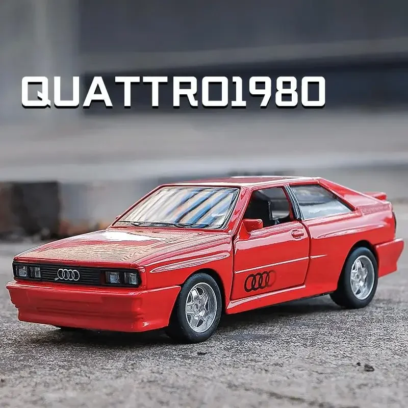 

Модель Audi Quattro из сплава в масштабе 1:36, 1980, винтажная классическая модель автомобиля, миниатюрная машинка из литая под давлением, игрушечный подарок для мальчиков