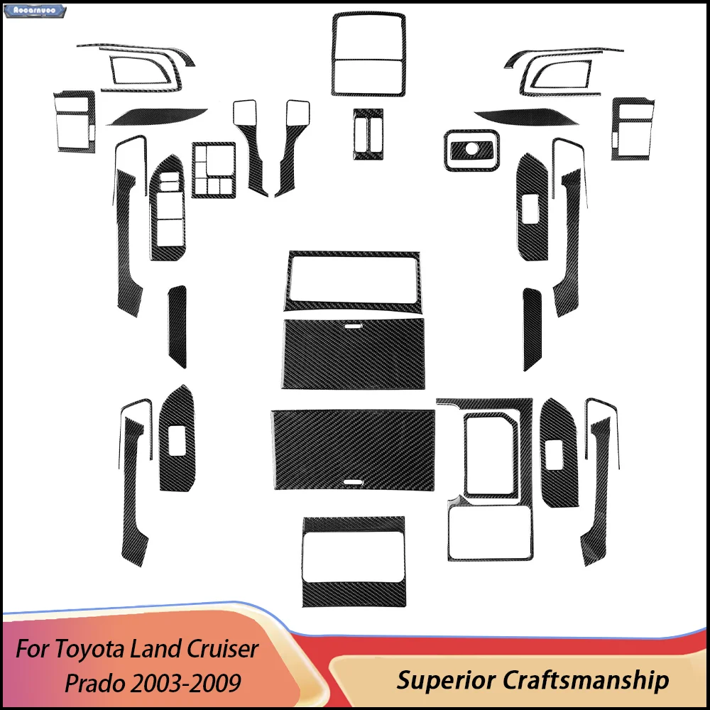 For Toyota Land Cruiser Prado 2003-2009 Carbon Fiber Car Stickers Car Interior Decorative Accessories