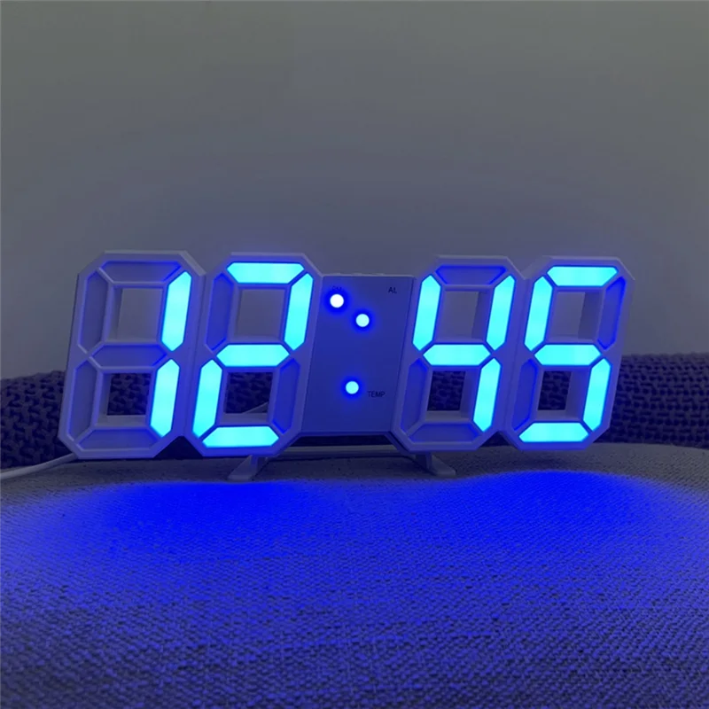 

B29C-3D Digital Alarm Clock Wall LED Clock Desktop Alarm Clock With Temperature Suitable For Home Kitchen And Office