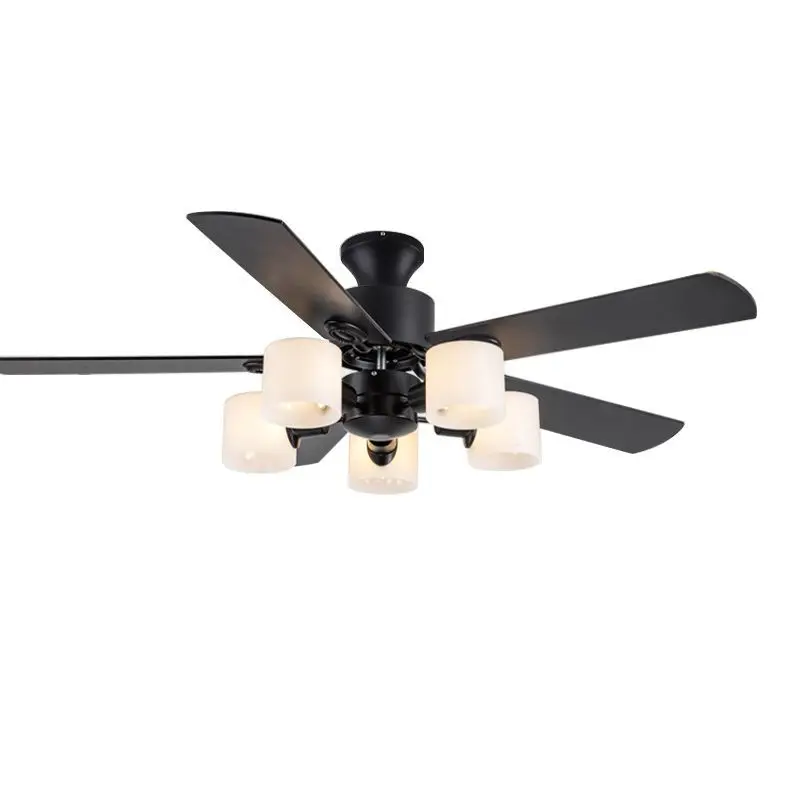 

New living room wood leaf fan light, dining room ceiling fan light household